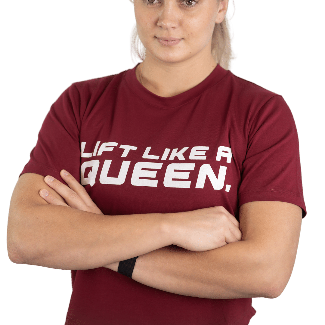 Lift Like A Queen afgerond cropped T-shirt