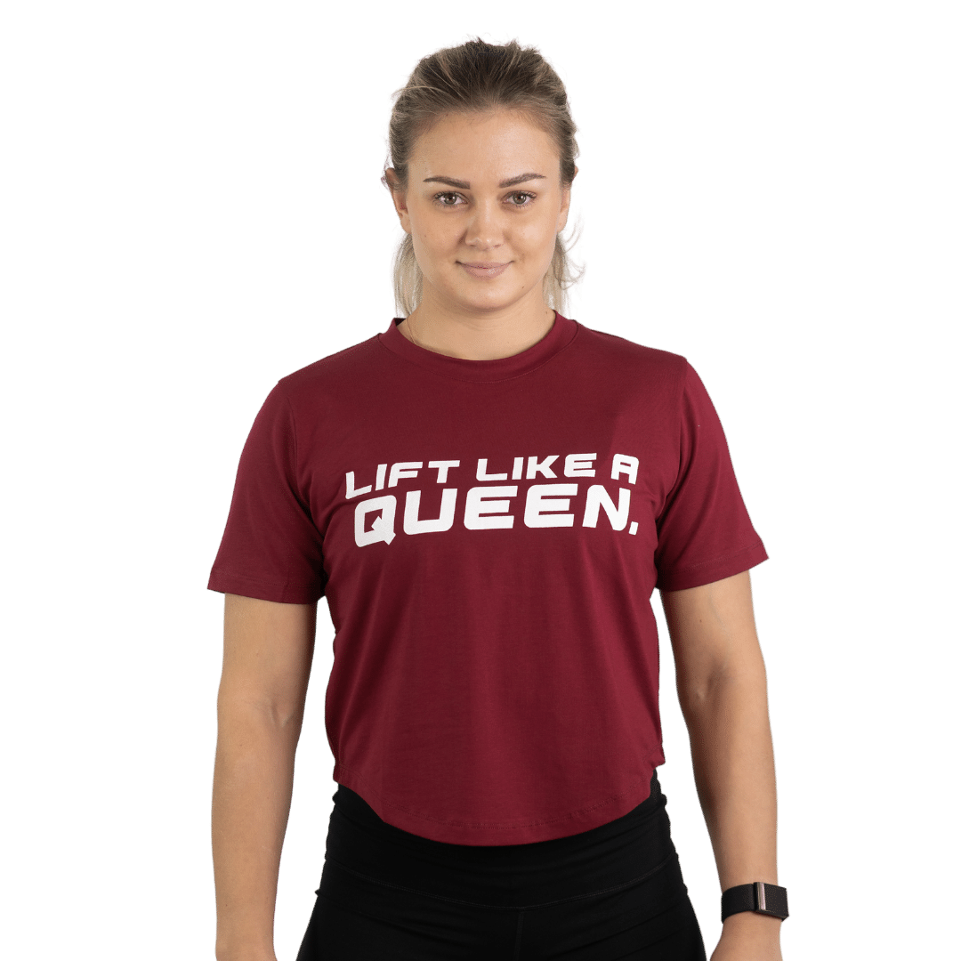 Lift Like A Queen afgerond cropped T-shirt